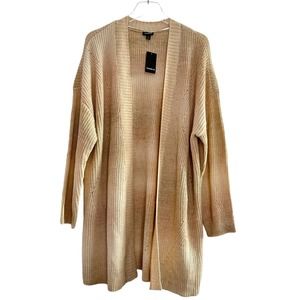 Torrid 2 Chunky Cardigan Open Front Sweater Butter Cream Knit Women Long Sleeve